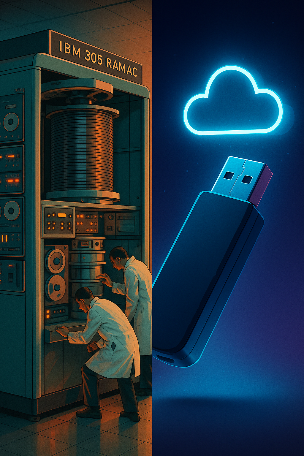 De una tonelada por 5 MB a la nube infinita: la evolución del almacenamiento digital